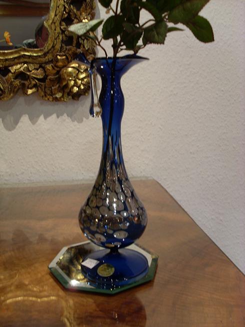 Blumenvase Rose Orchidee Lauschaer Glas Tischdeko