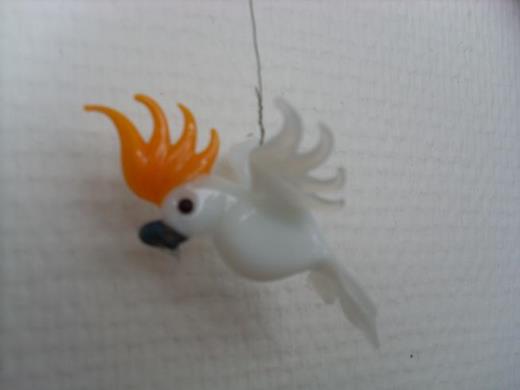 Glasfigur Vogel Kakadu Lauscha