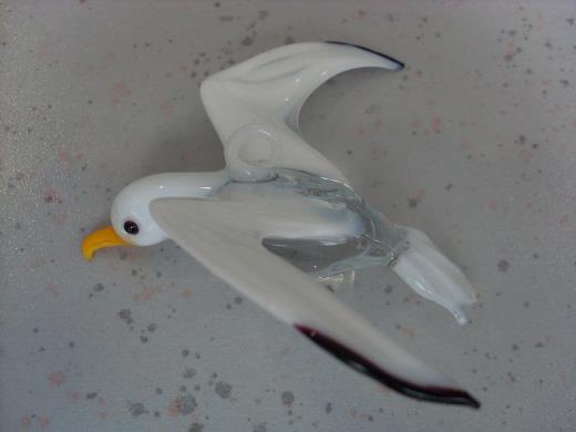 Glasfigur Vogel zum Hängen Möve