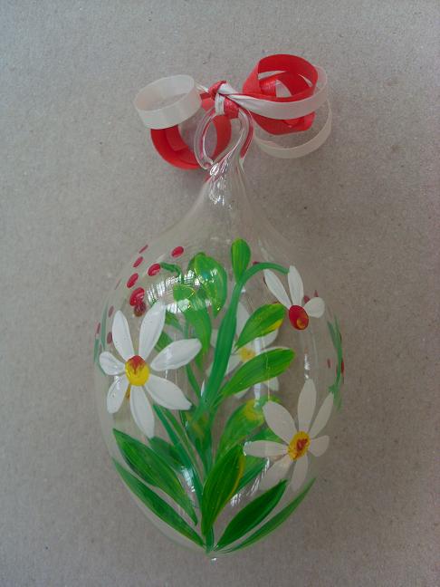 Osterei Lauscha Glas Handmalerei