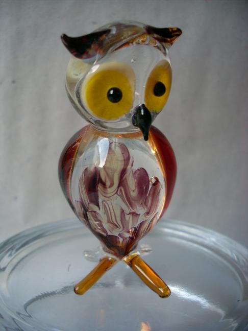 Tierfigur Glas Lauscha Eule