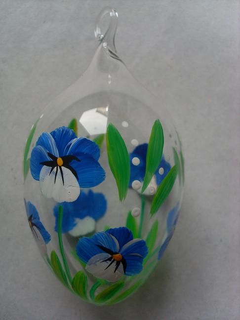 Osterei Lauscha Glas Handmalerei