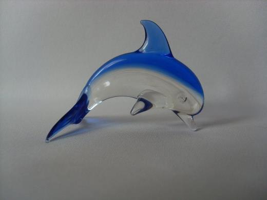 Glas Lauscha Glasfigur Delphin
