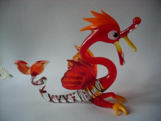 Tierfigur Drachen Lauscha Glas
