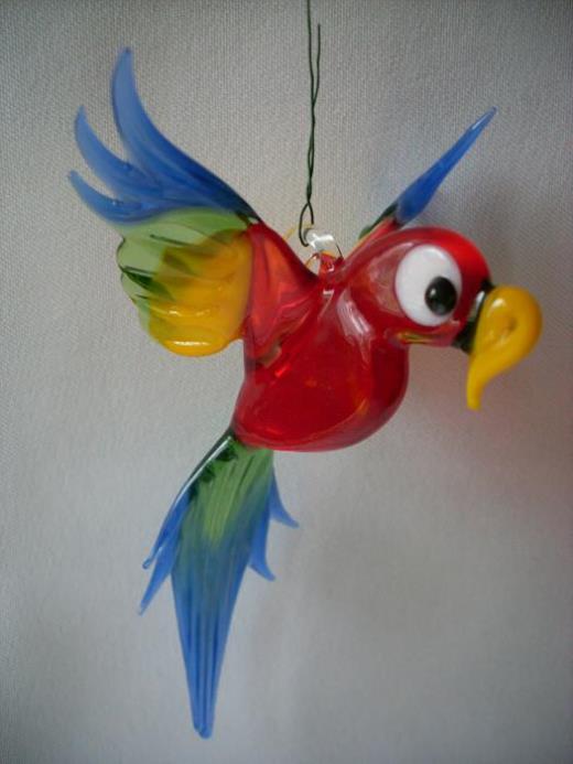 Glasfigur Papagai Lauscha Glas Tierfiguren