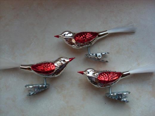 Weihnachtsschmuck Lauscha Glas formgeblasen Vogel