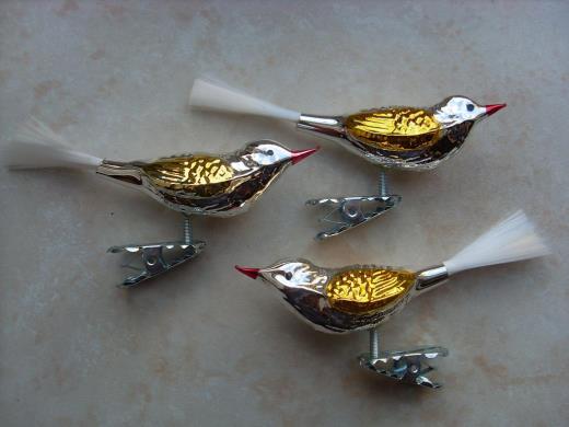 Weihnachtsschmuck Lauscha Glas formgeblasen Vogel