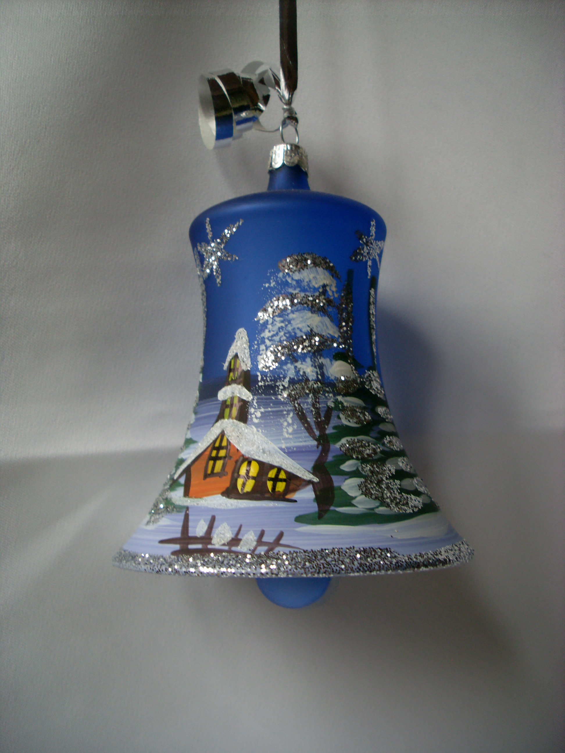 Weihnachtsglocke Lauscha Glas Handmalerei