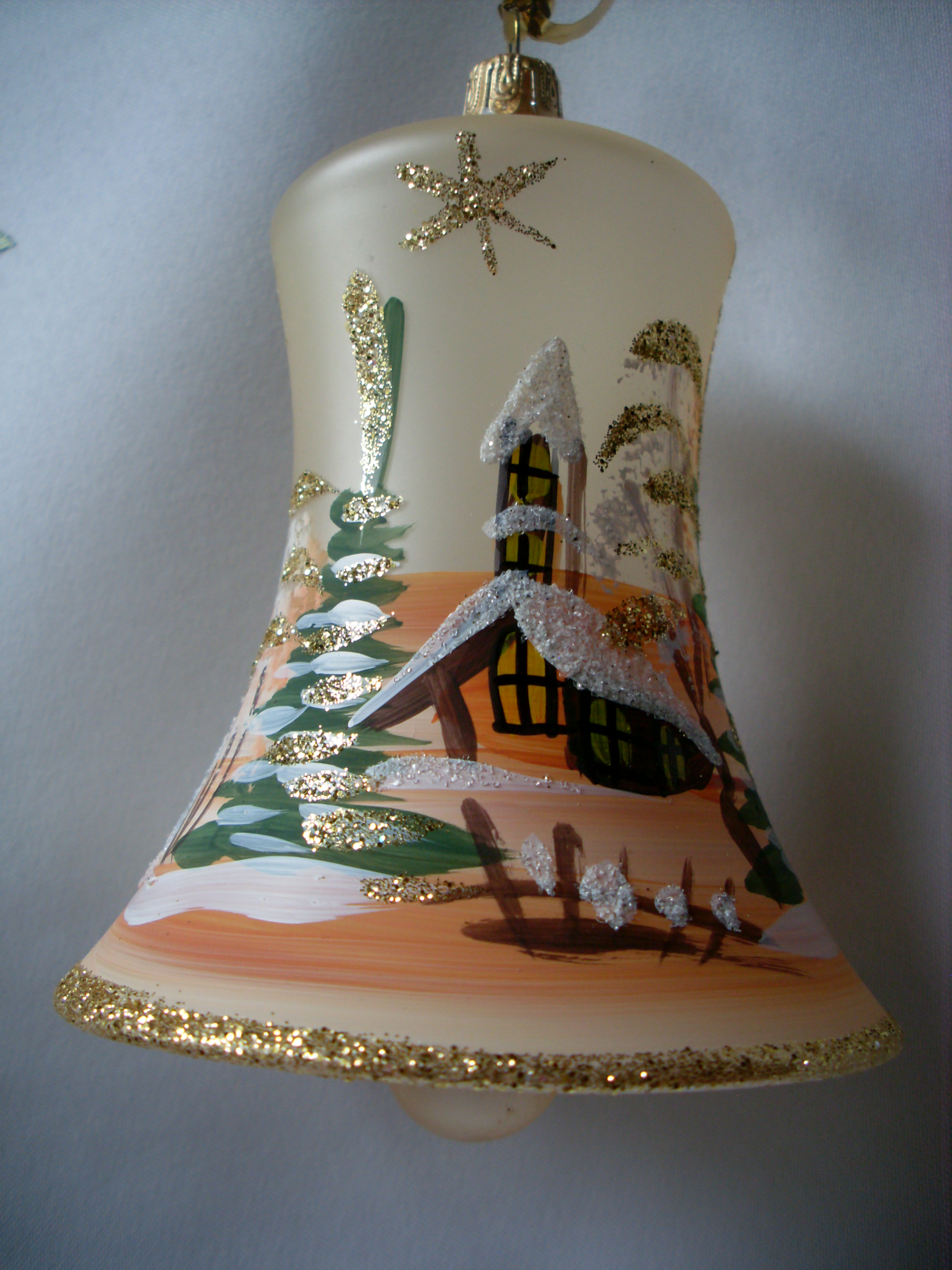 Glocke Weihnachtsschmuck GLas Lauscha