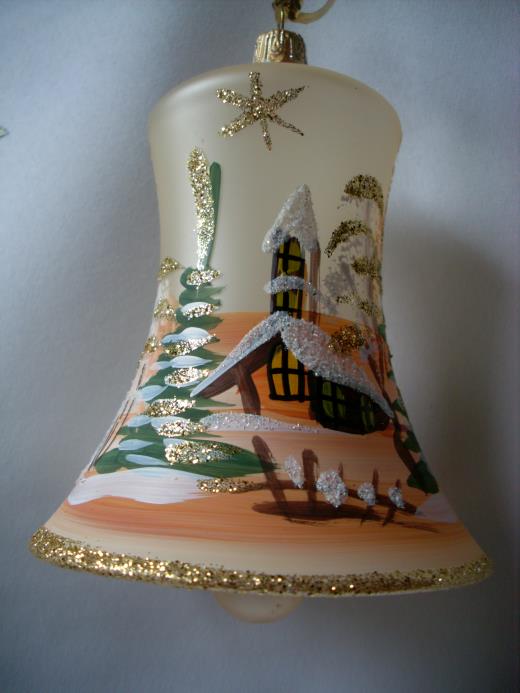 Glocke Weihnachtsschmuck GLas Lauscha