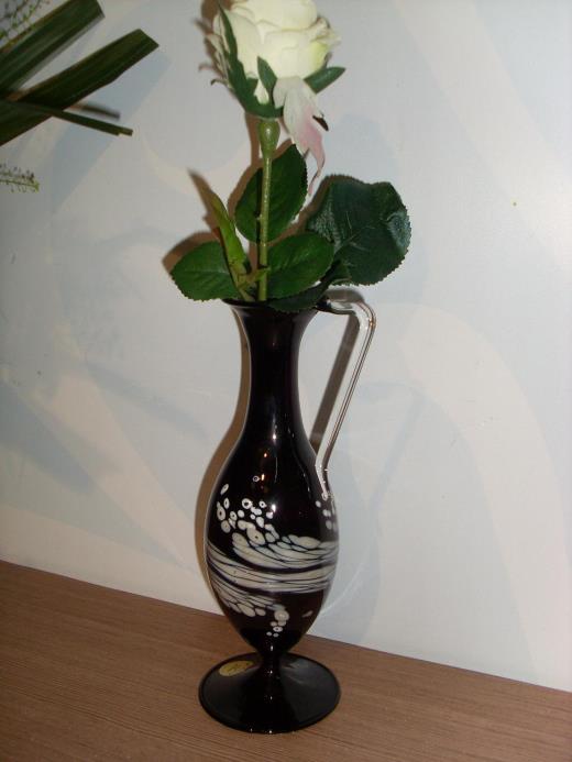 Rosenvase Lauschaer Glas Tischdeko Glasbläser Kunsthandwerk