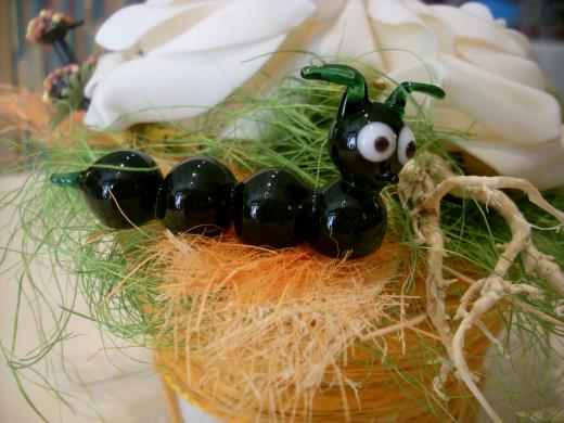 Tierfigur Glas Lauscha Raupe