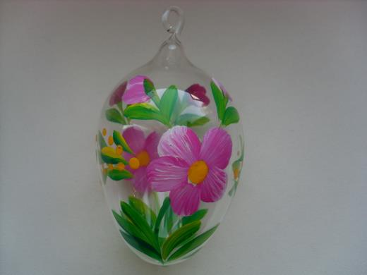 Osterei Lauscha Glas Handmalerei
