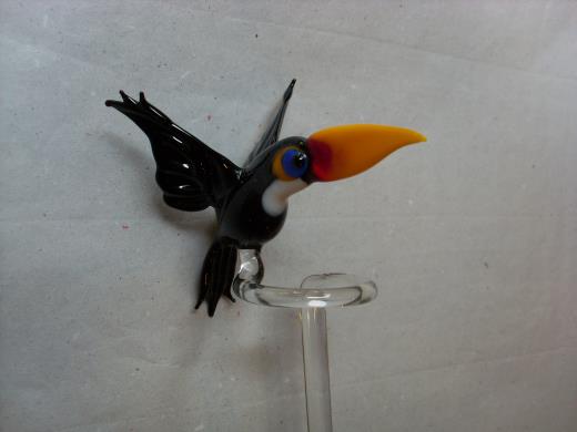 Orchideenstab Lauscha Glasmanufaktur Glasfigur Tukan