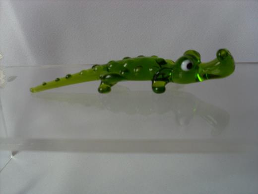 Glas Lauscha Tierfigur Krokodil