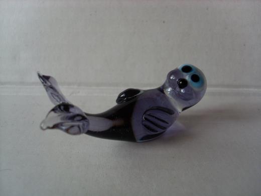 Glas Lauscha Tierfigur Robbe