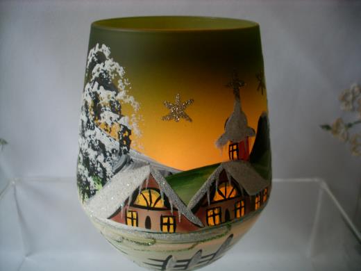 Windlicht Glas Lauscha Handmalerei Wohnen