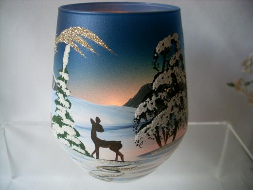 Windlicht Glas Lauscha Handmalerei Wohnen Weihnacht