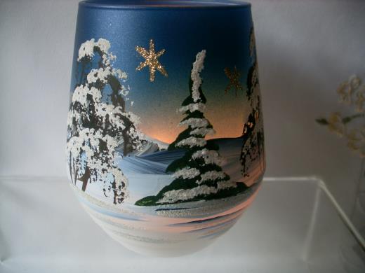 Windlicht Glas Lauscha Handmalerei Wohnen Weihnacht