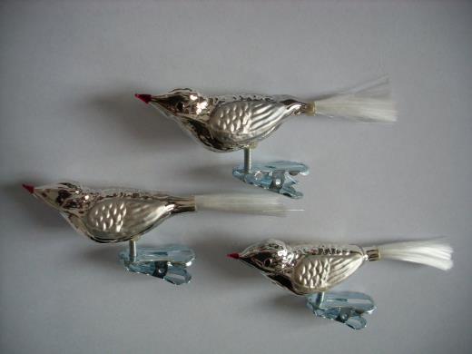 Weihnachtsschmuck Lauscha Glas formgeblasen Vogel