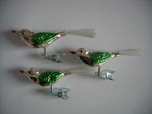 Weihnachtsschmuck Lauscha Glas formgeblasen Vogel