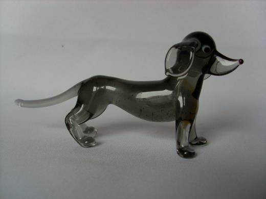  Lauscha Glas Tierfigur Dackel
