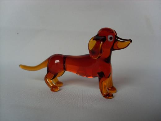 Glasfigur Dackel Lauschaer Glas