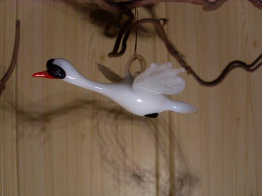 Tierfigur Lauscha Glas Schwan