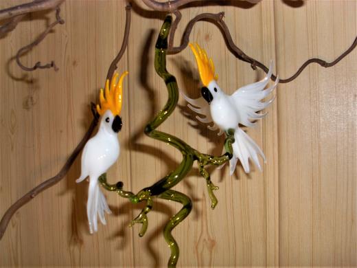 Tierfigur Lauscha Glas Kakadu