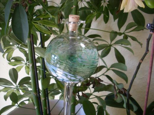 Durstkugel Wasserspender Glas Lauscha Blumen