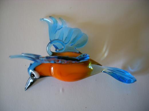 Tierfigur Lauscha Glas Eisvogel