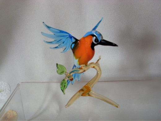 Glasfigur Vogel Eisvogel Lauscha