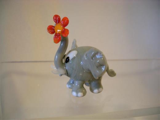 Lauscha Glas Tierfigur Elefant