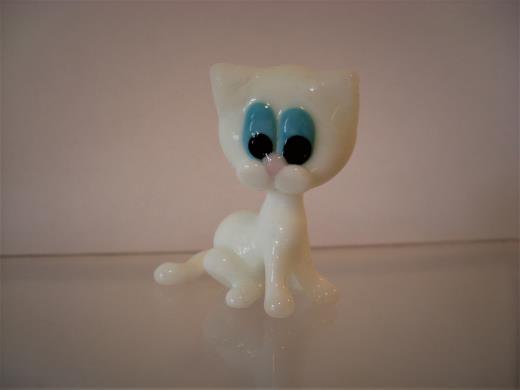 Lauschaer Glas Tierfigur Katze Glasbläserhandwerk