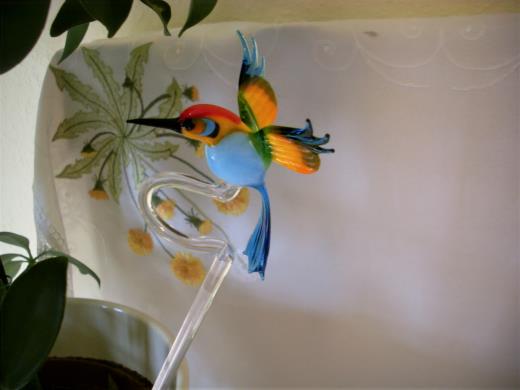 Orchideenstab Lauscha Glasfigur Bienenfresser