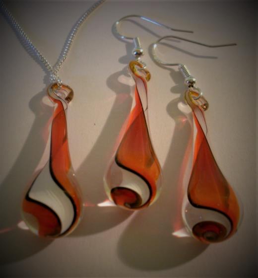 Ohrring Glas Lauscha Glasschmuck Halskette