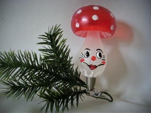 Weihnachtsschmuck Figur Pilz Lauscha