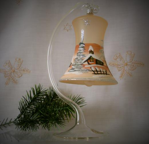 Glocke mit Glasständer Glas Lauscha