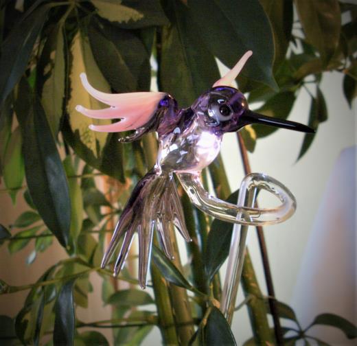 Orchideenstab Glas Lauscha Kolibri