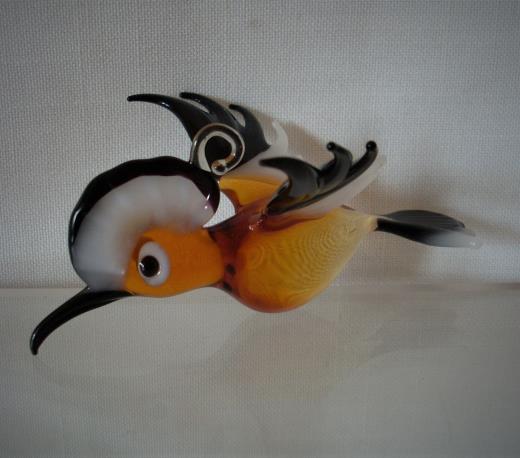 Glasfigur Lauscha Wiedehopf