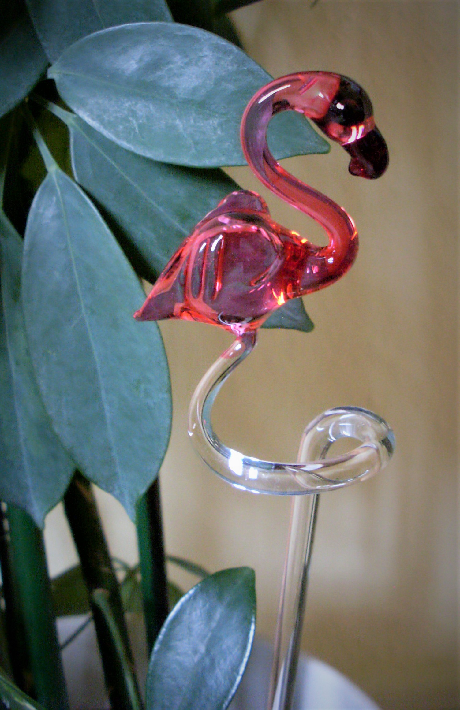 Orchideenstab Glas Lauscha Schwan
