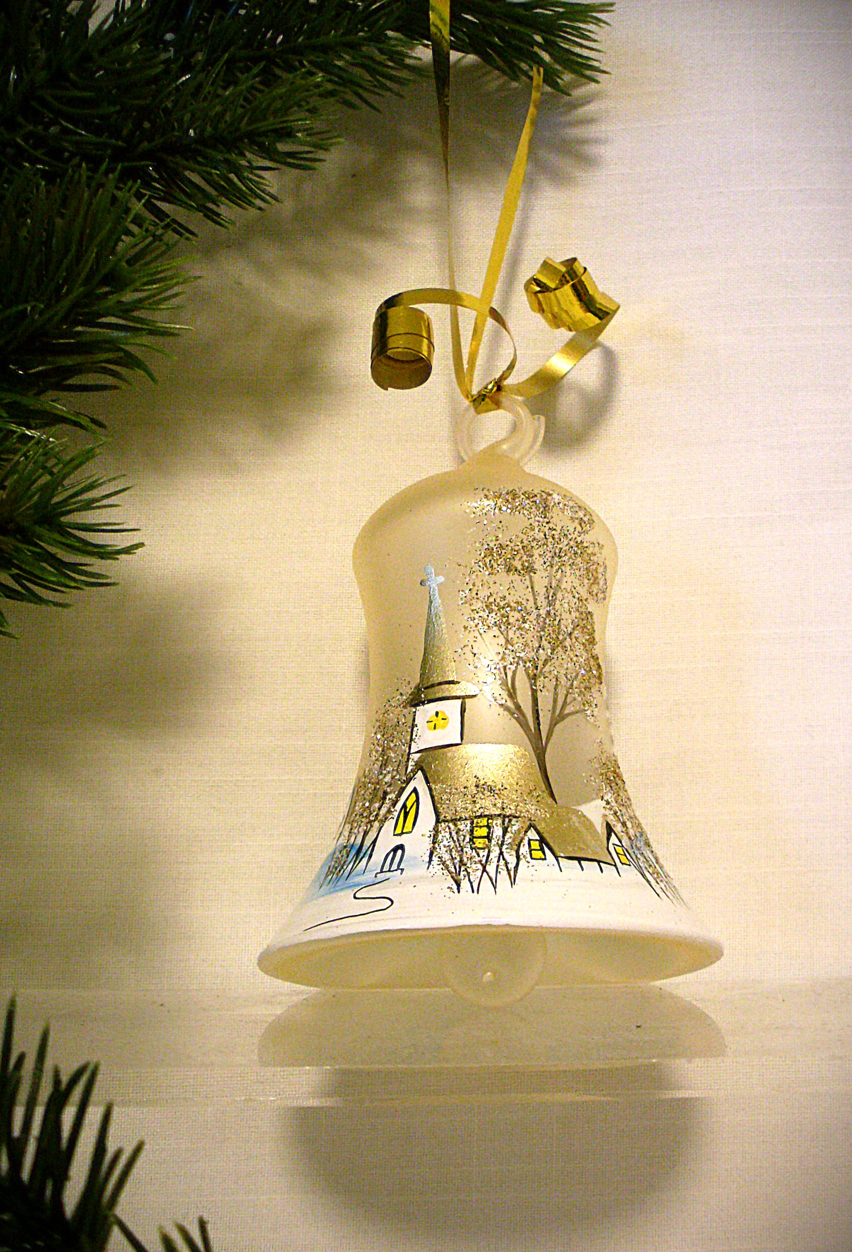 Glocke Weihnachtsschmuck Glas Lauscha