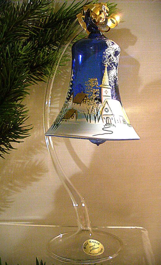 Glocke mit Glasständer Glas Lauscha