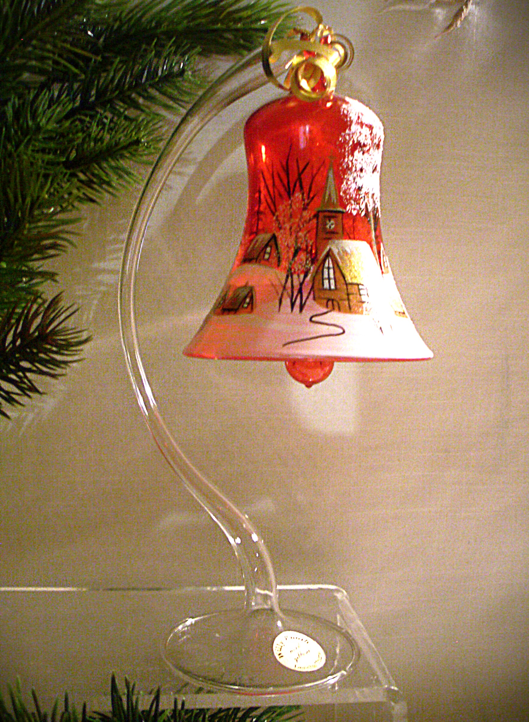 Glocke mit Glasständer Glas Lauscha