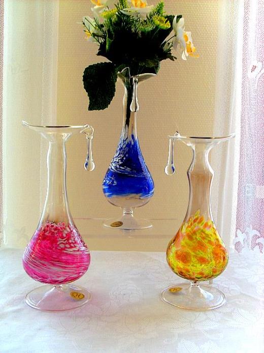 Blumenvase Rose Orchidee Lauschaer Glas Tischdeko
